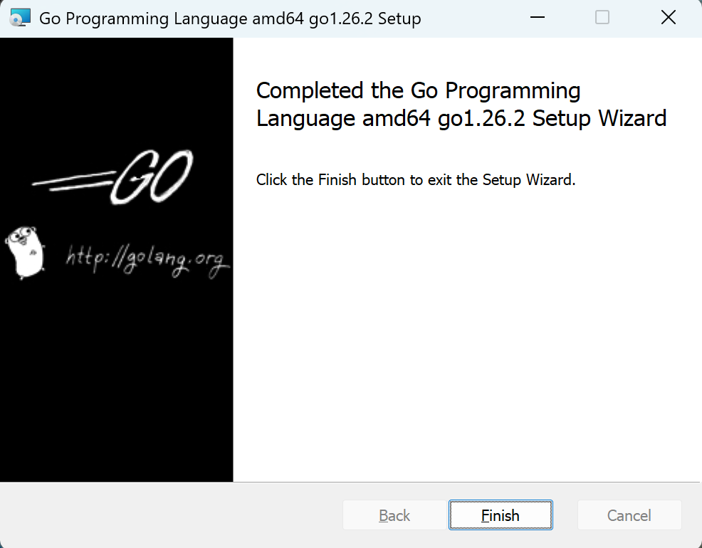 Go installation complete