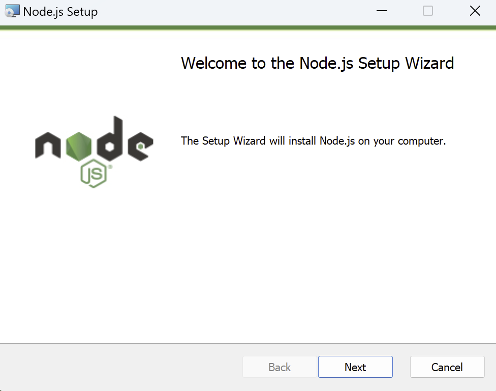 Node.js セットアップウィザード