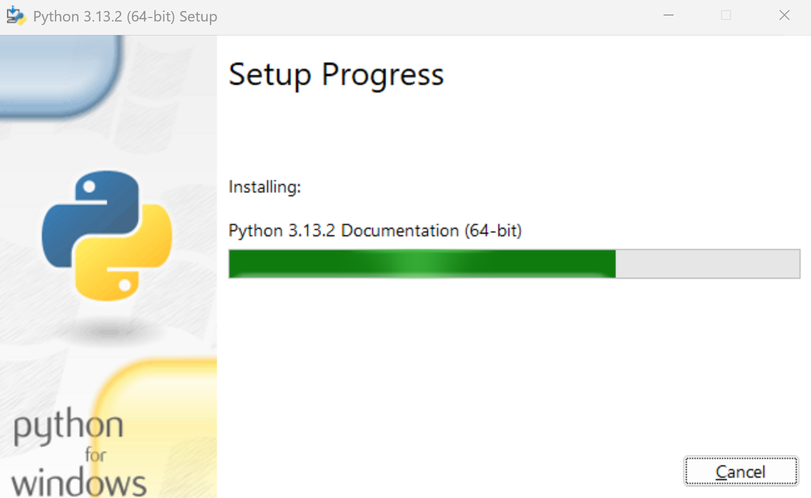 Pythonインストール中